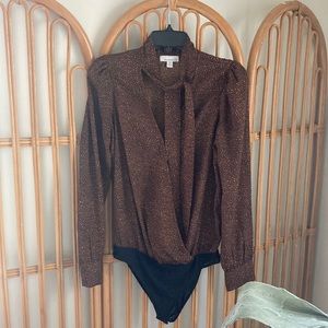 Evereve Animal Print Body Suit XS